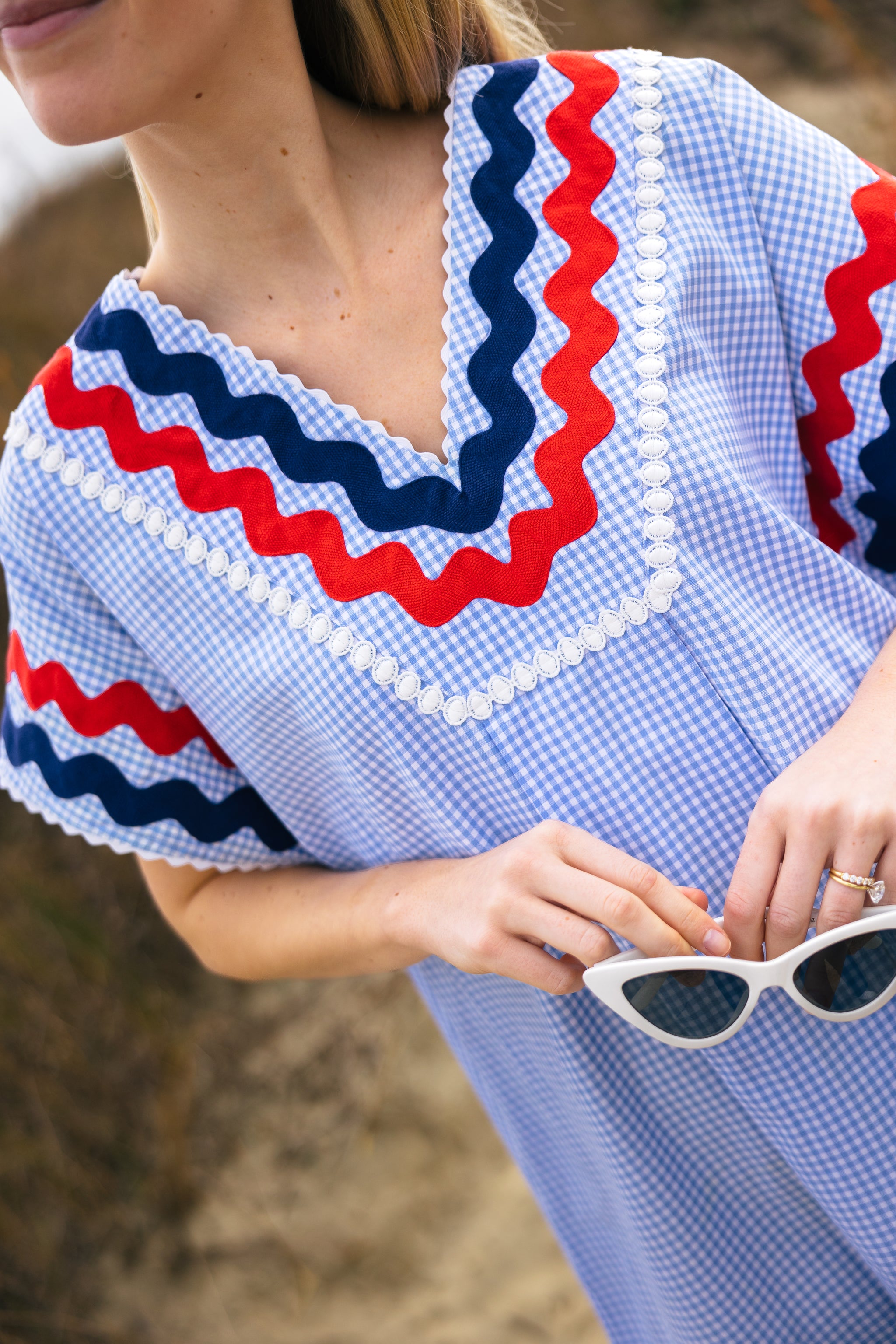 ワンピース organic zoo Blue Gingham Bella Dress Organic Zoo Pottery Blue Gingham Bella Dress – EnjoyKidsBoutique