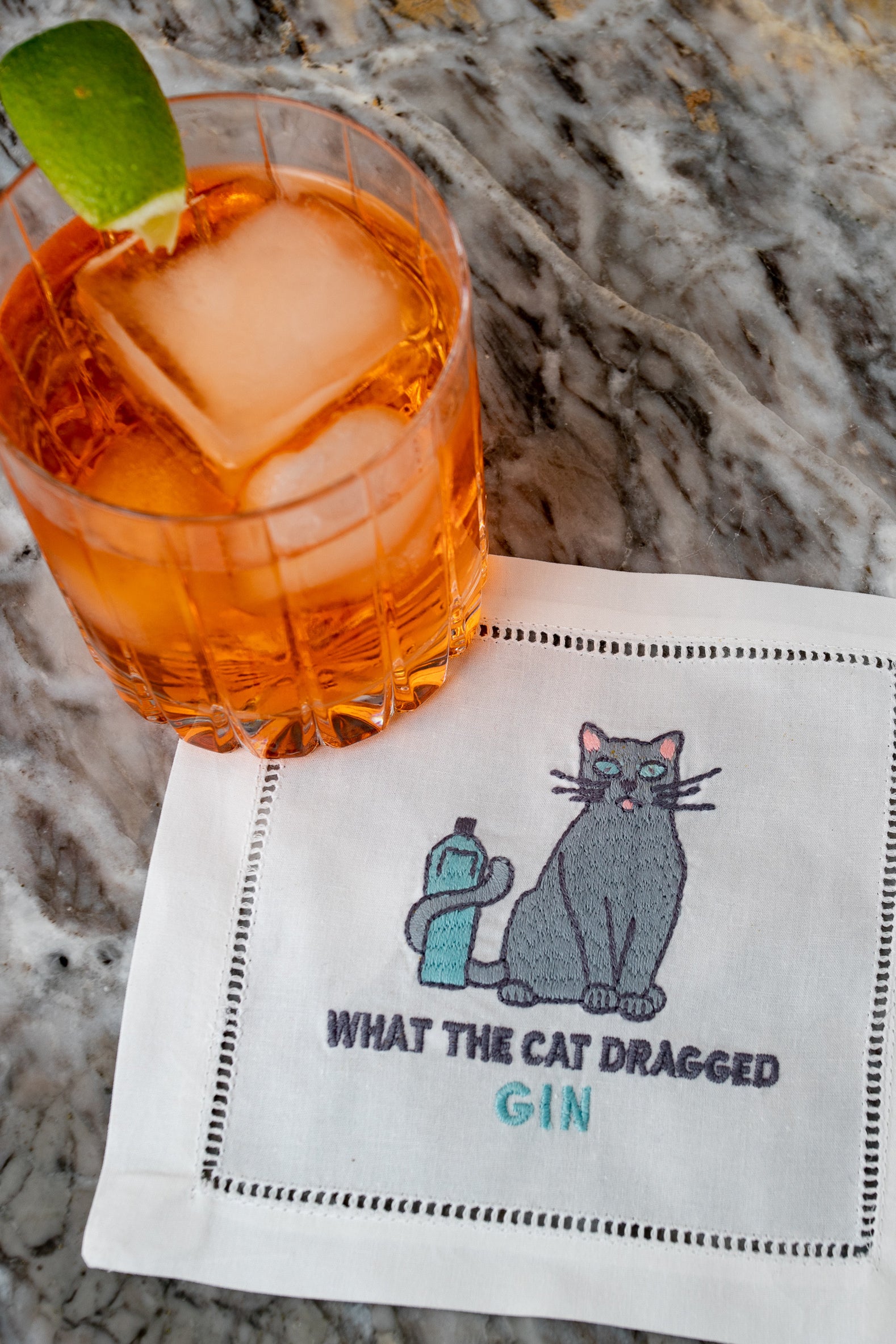 August Morgan What The Cat Dragged Cocktail Napkin - Thumbnail 2